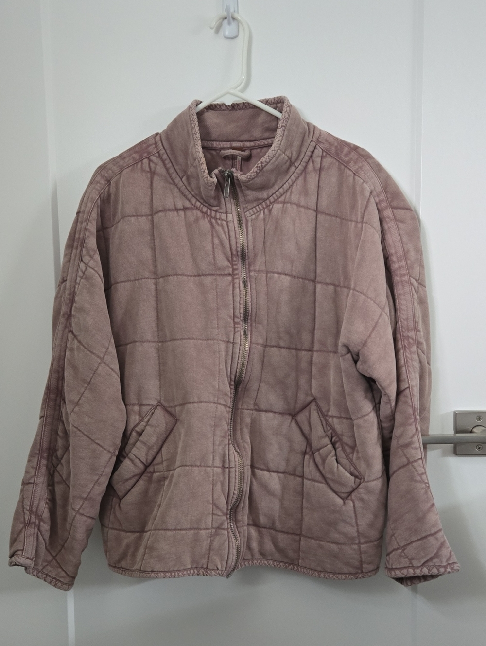 Free People Dolman Quilted Knit Jacket Misty Mauve